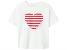 Name It t-shirt white with red striped heart